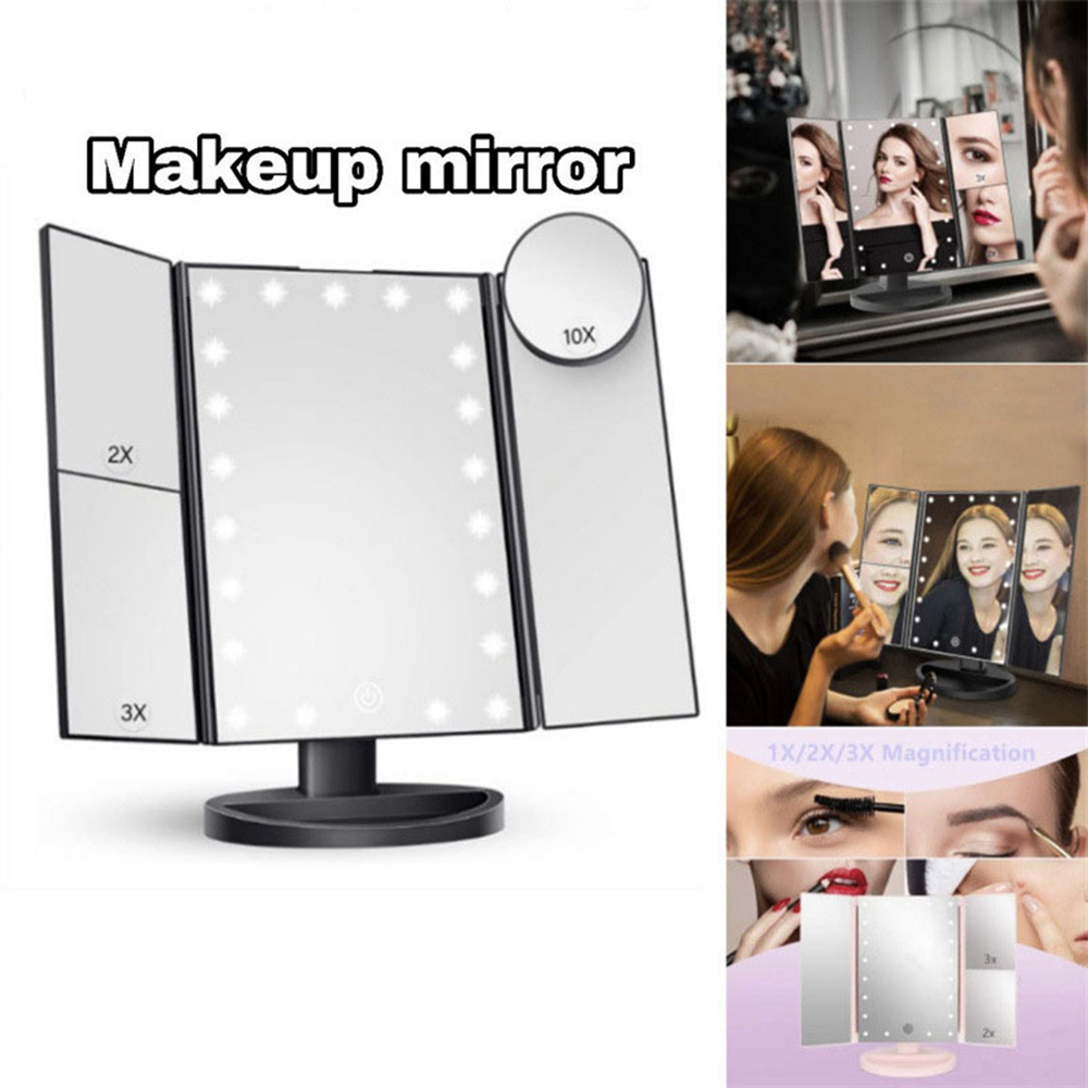 Magnifier With Light - Складное зеркало для ванной комнаты с